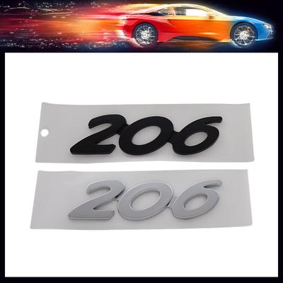 3D Prémiové ABS 206 Písmen pro 206 auto Blatník kufr Zadní kapota Nálepka Emblém Odznak Samolepka