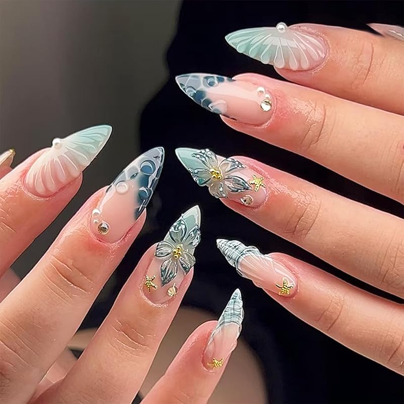24pcs Halloween Press On Nails Short Oval Bat Fake Nails with Spider Skull Pumpkin Spider Web Designs Ghost False Nail Halloween Acrylic Nail Kit