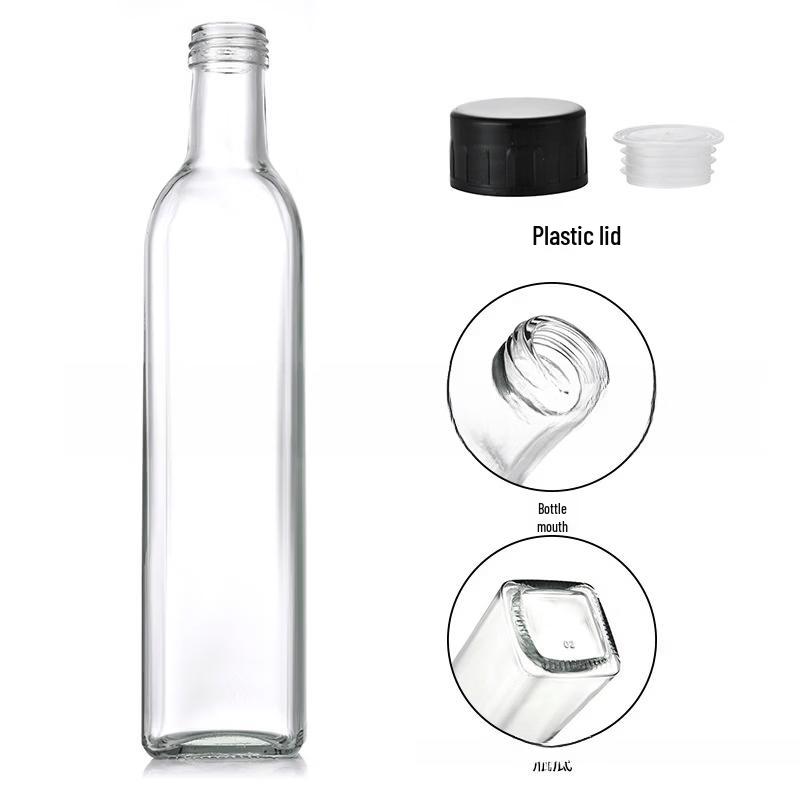 Brown Olive Square Glass Seasoning Bottles