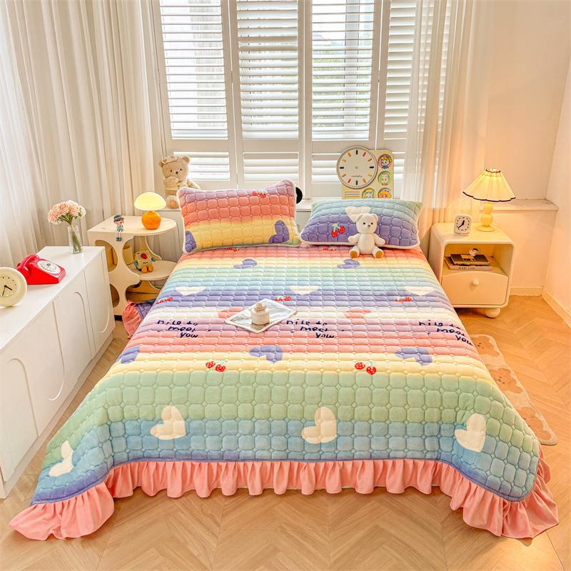 Four Season Universal Milk Velvet Mattress Coral Fleece Home Thicken Cushion With Fleece Padding Student Dormitory Bed Sheets