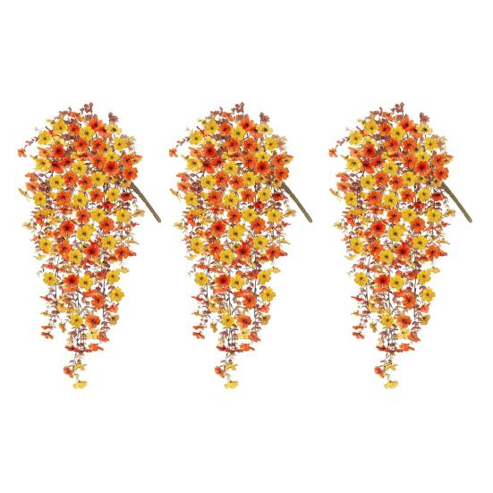 1/2/3/4Pcs Fall Hanging Artificial Violet Flower UV Resistant Realistic Fake Flower Wedding Party Indoor Outdoor Garden Wall Hanging Faux Flower