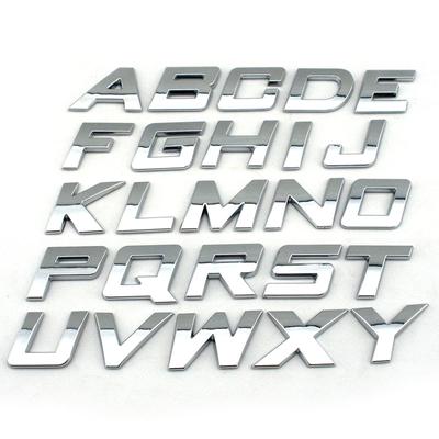 DIY 25mm yüksek Italik plastik 3d krom harfler sayılar kendinden yapışkanlı Alfabe araba sticker oto işareti Araba Aksesuarları Dekorasyon