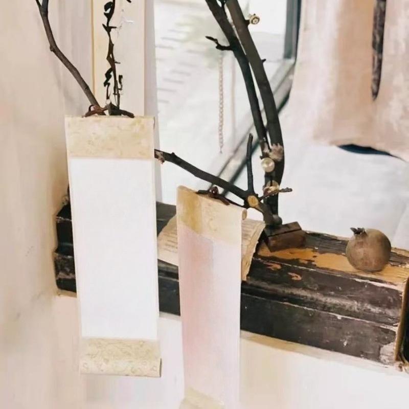 8 Blank Small Scrolls Traditional Chinese Painting Ancient Hanging Ornaments Calligraphy Scroll Xuan Paper Decoration Home Decor
