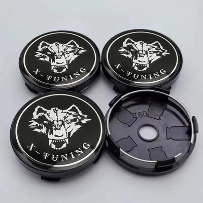 Four 60Mm/2.36-Inch Wolf Head Badges Modified for Car Wheel Center Caps, Suitable for Various Vehicle Models