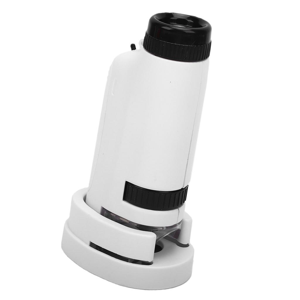 Handheld Microscope for Kids 60 to 180X Portable Handheld Microscope Magnifying Glass with LED Light 4 Specimens for Educational Science Tool White
