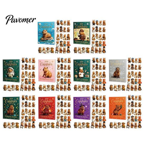 Novelty Gift for Capybara Lovers 2026 Christmas Advent Calendars, 24 Days Countdown with Creative Desk Accessories Cute 2D Hanging Ornaments, Holiday