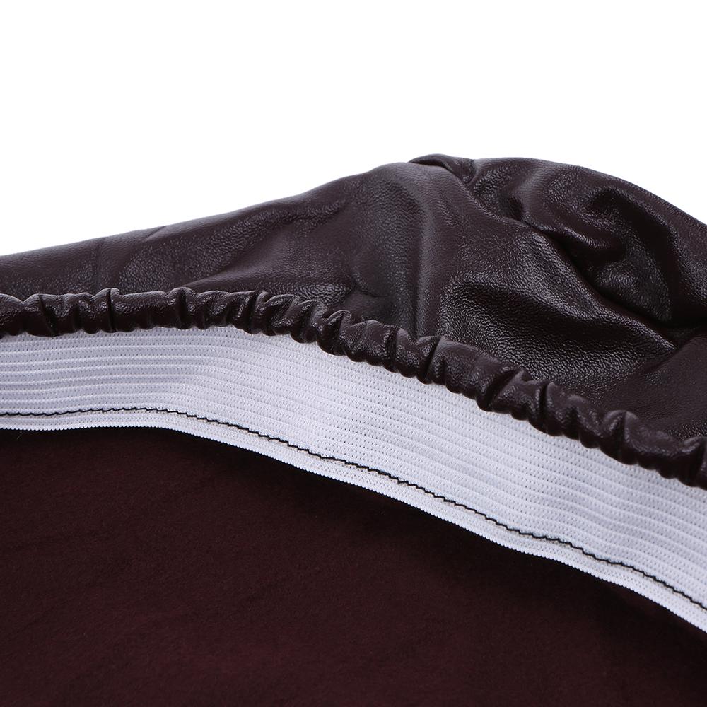 2 Stück Einteilige PU-Leder Stretchbare Esszimmerstuhl Rückenlehnen-Sitzbezüge Wasserdicht Ölfest Staubdicht