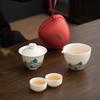Susu Ceramic Portable Tea Set - Rivers and Mountains Design