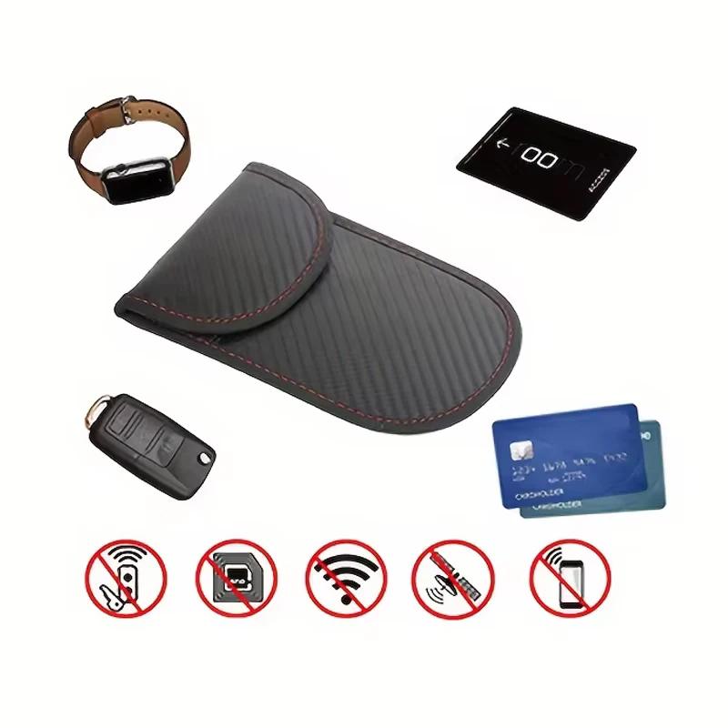 Car Key Signal Shielding Box Remote Control Set Key RFID Shielding Pocket Key Credit Card Bags Organizer for Privacy Protection