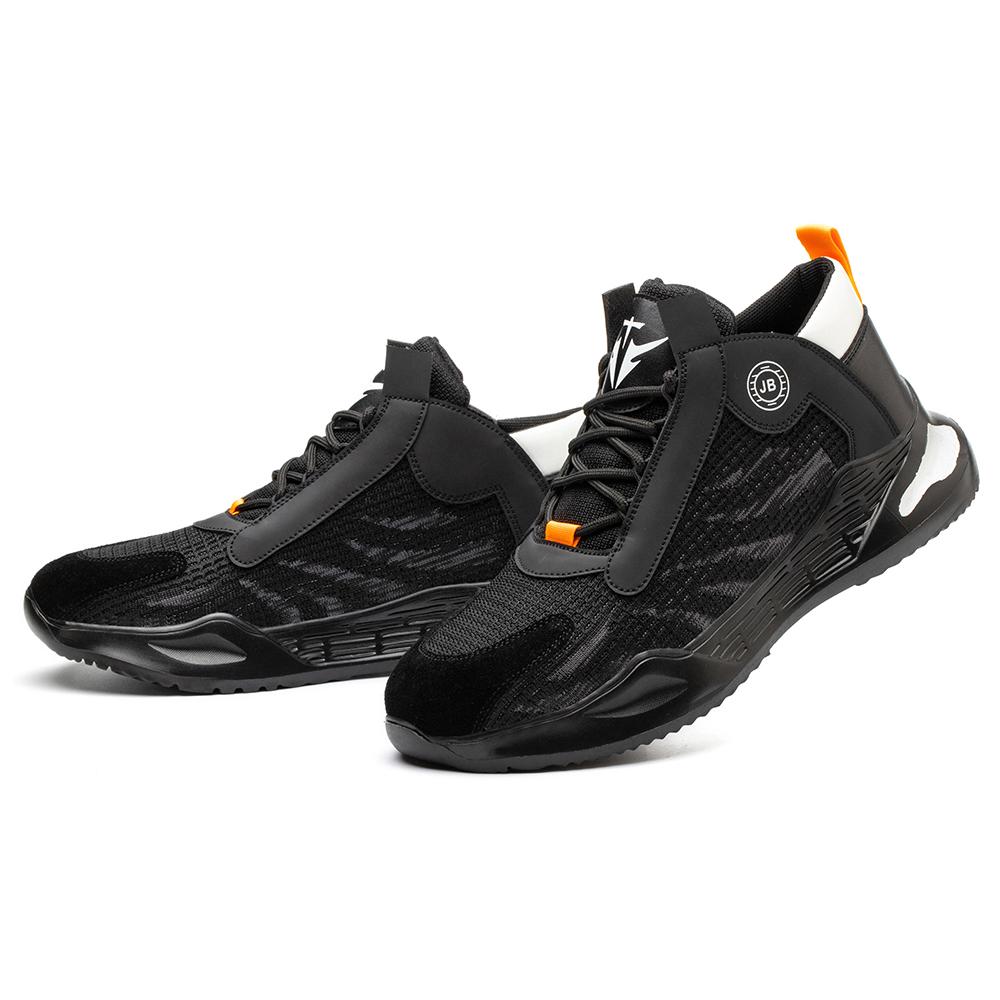 JB780 2025 Hot Black Mesh Safety Shoes Comfortable Slip Resistant Protective Boots Summer Breathable Men's Sports Shoes
