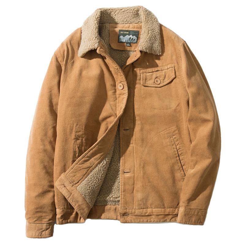 New Winter Sherpa Lapel Warm, Fashionable and Trendy Cotton Jacket for Men