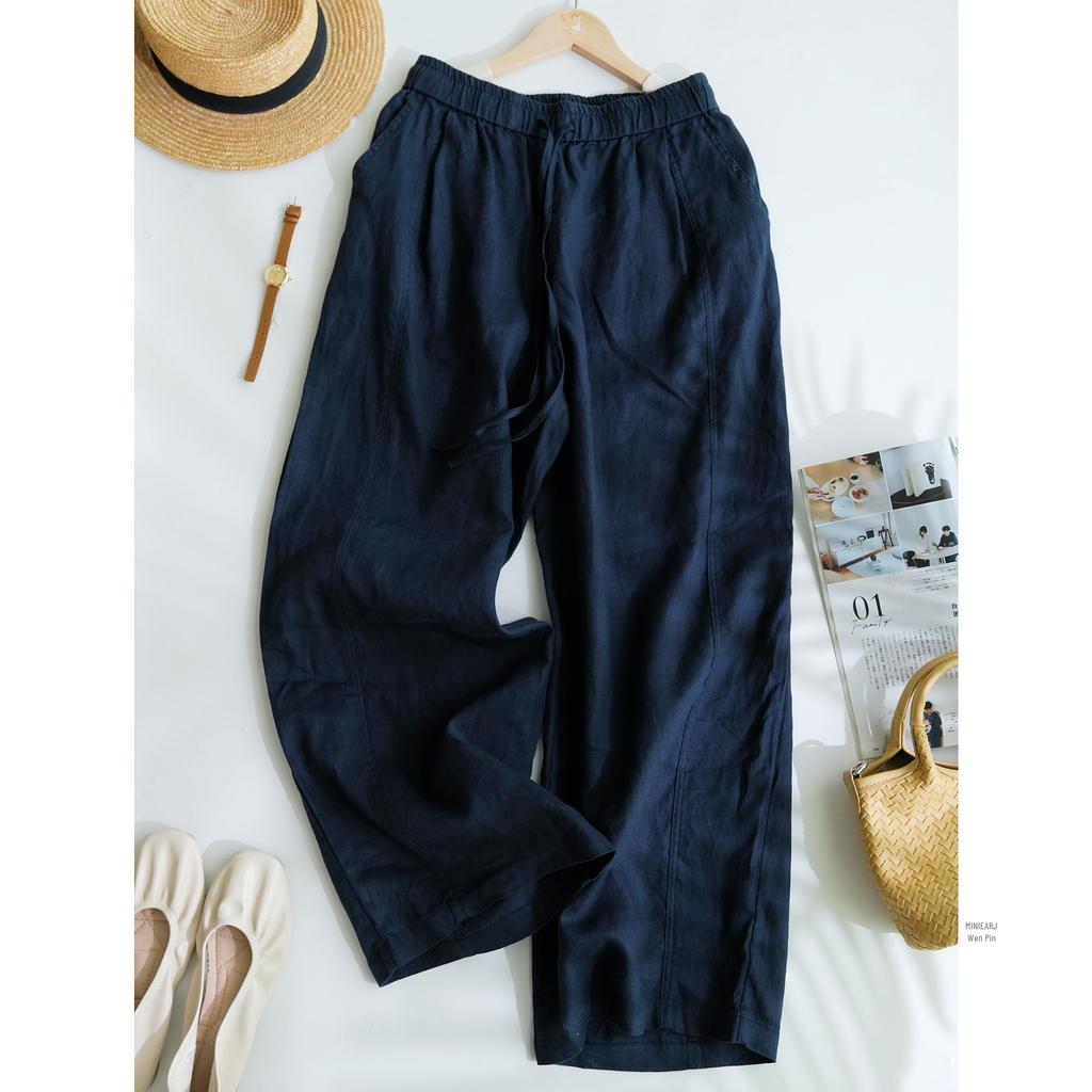 2026 New Stylish Banana Leg Linen Pants: Elastic Waist, Loose, Flattering Wide Legs