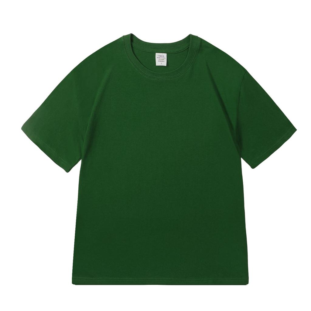 Solid Color Short-Sleeved T-Shirt Men'S 200G Pure Cotton Loose And Versatile Time-Simple Bottoming Shirt Combed Cotton Crew Neck Shoulder Top