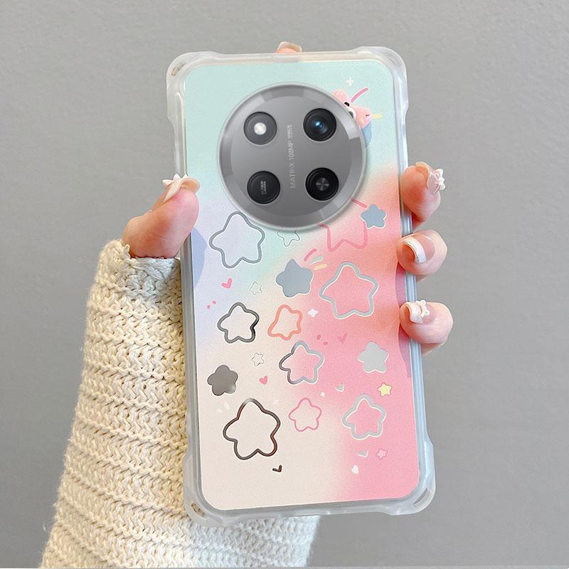 KEYSION Crossbody Strap Phone Case for HONOR X9c 5G Cute Cartoon Long Lanyard Mirror Shockproof Cover for Huawei Magic 7 Lite 5G