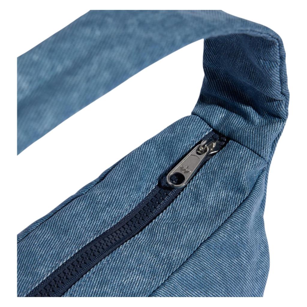 adidas Originals 3,9L Vintage Design Reißverschluss Baumwoll-Twill Umhängetasche Kleine Unisex-Umhängetasche Denim-Blau KE0684
