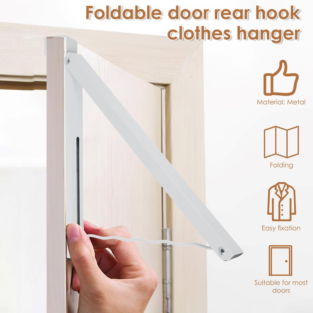 2/4PCS Clothes Drying Rack Wall Mounted Foldable Clothes Hanger Organization Storage Backpacks Hanger Rack for Dorm Laundry Room