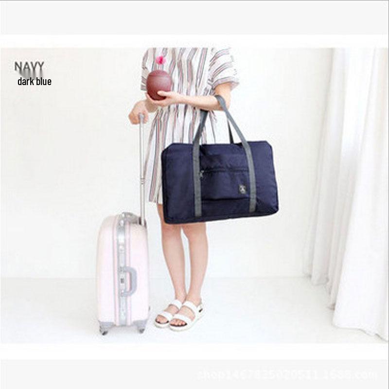Korean Style Foldable Travel Organizer Bag - Jacquard Clothes Storage