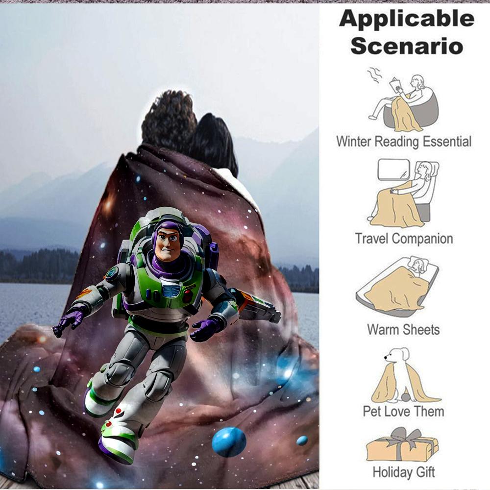 1Pc Buzz Lightyear Space Blanket Soft And Comfortable Casual Warm Camping Travel Christmas Halloween Xmas Gift M924353