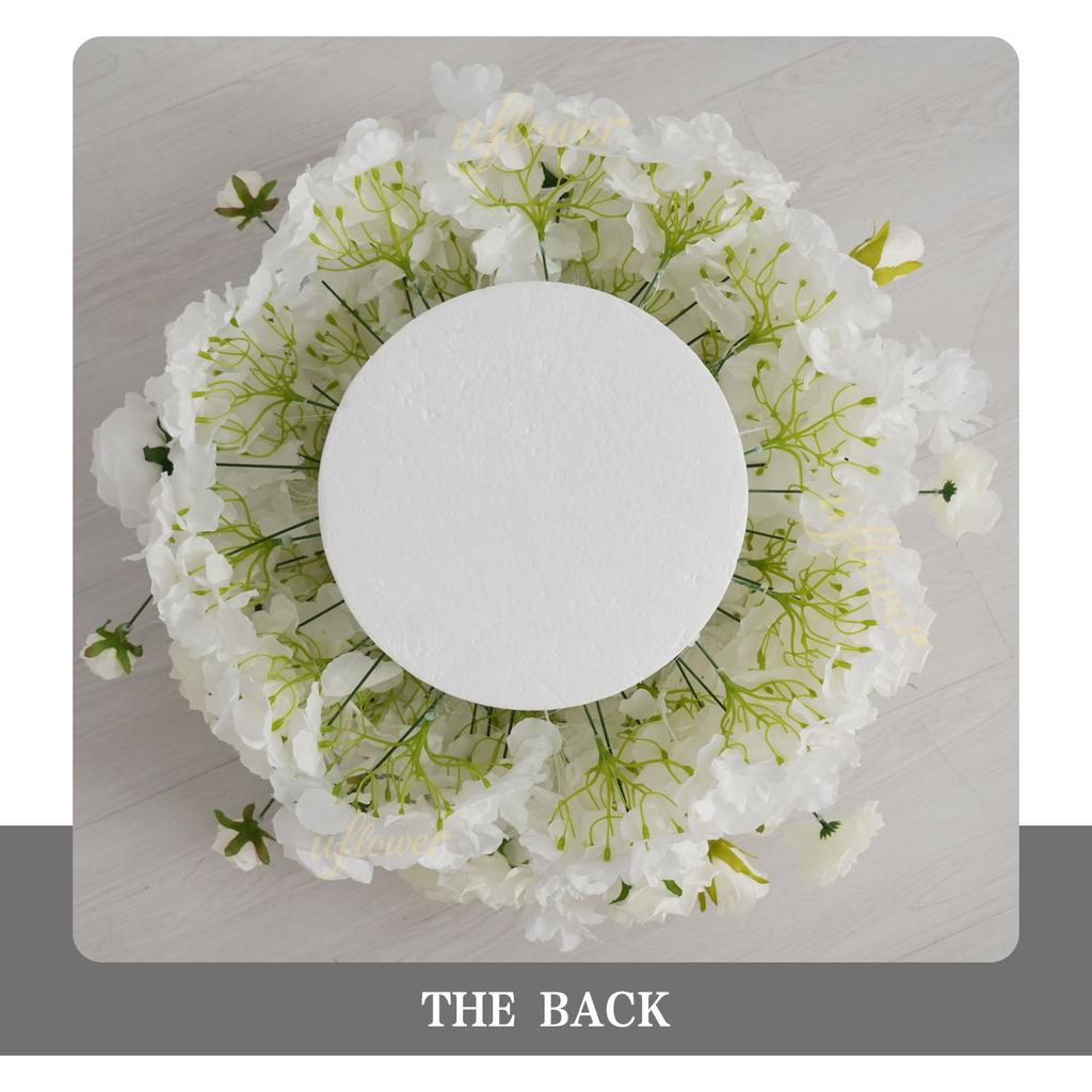 Uflower Rose Green Leaves Flower Ball Centerpieces Wedding Table Decor Luxurious Floral Arrangements for Stage Road Lead