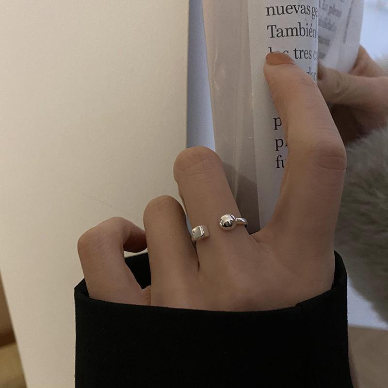 PANJBJ 925 Sterling Silver Line Rings Punk Vintage Charm Double Layer Geometric Nail Design New Party Accessories Gift Dropship