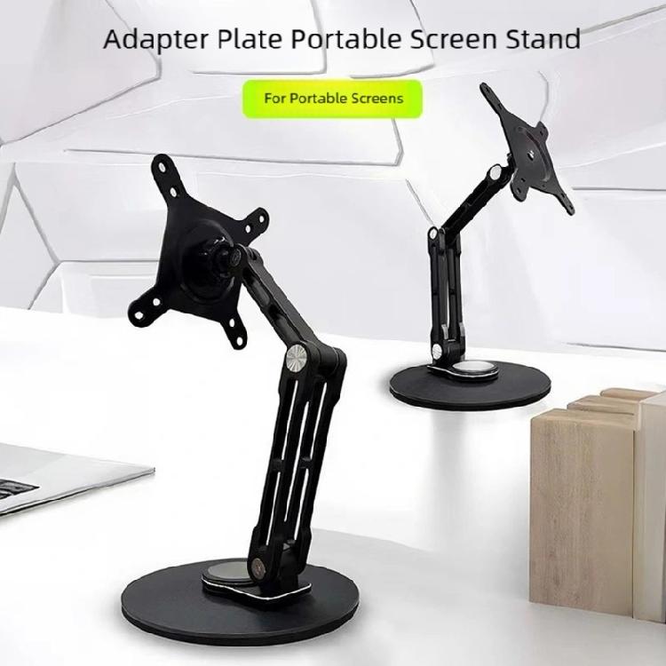 Foldable Aluminum Monitor Arm Stand For 19inch Screens Includes AntiSlip Pad And Smooth 360 Swivels