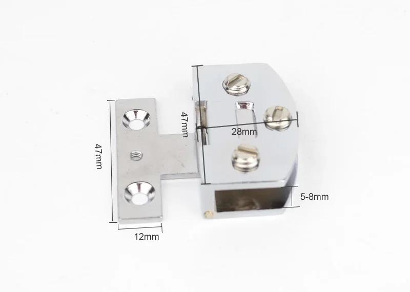2pcs Zinc Alloy, Cabinet Glass Door Hinge/glass Clamp/clips,for 4mm-10mm Glass,no Holes, Single Folder ,glass Hardware