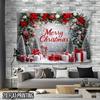 Festive Christmas Scene Tapestry, Polyester Wall Hanging For Holiday Home Decor, Office And Garden Celebration With Easy Setup