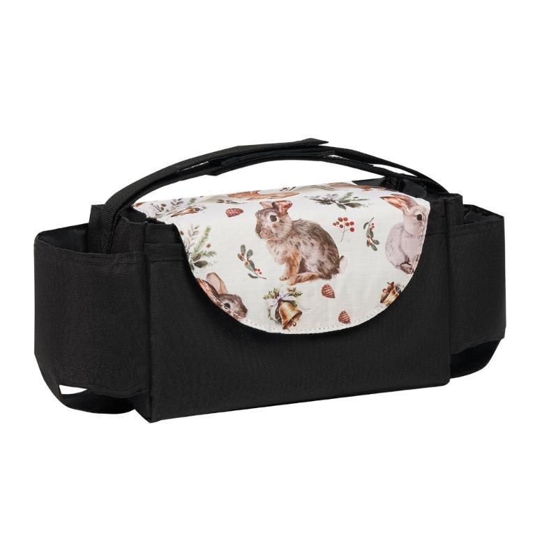 

Baby Strollers Organiser Bag Large Capacity Holiday Themed Travel Diaper Case Storage Pouch with Milk Bottle Pocket