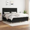 Exclusive House - Bed Slatted Base with Mattress Black 180x200 Cm Fabric