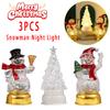 Christmas Decoration Snowman Night Light LED Tabletop Decor Cute Snowman Figurine for Holiday Gift Xmas Party Home Office Decor