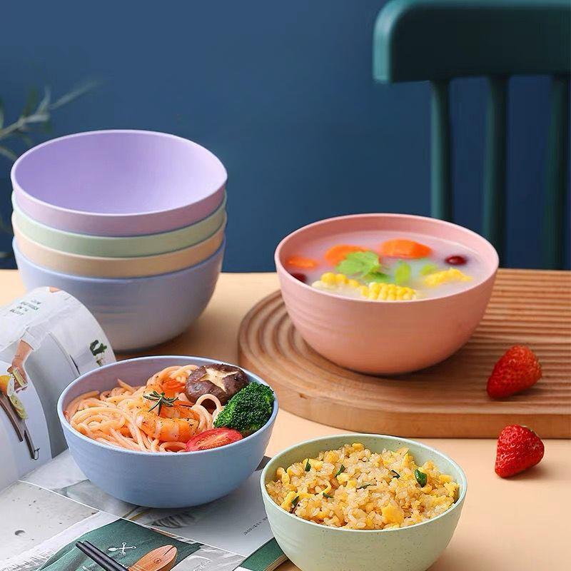 Children's Bowl Household Tableware Single Bowl Wheat Straw Rice Bowls 12CM Noodle Soup Bowl Unbreakable Lightweight