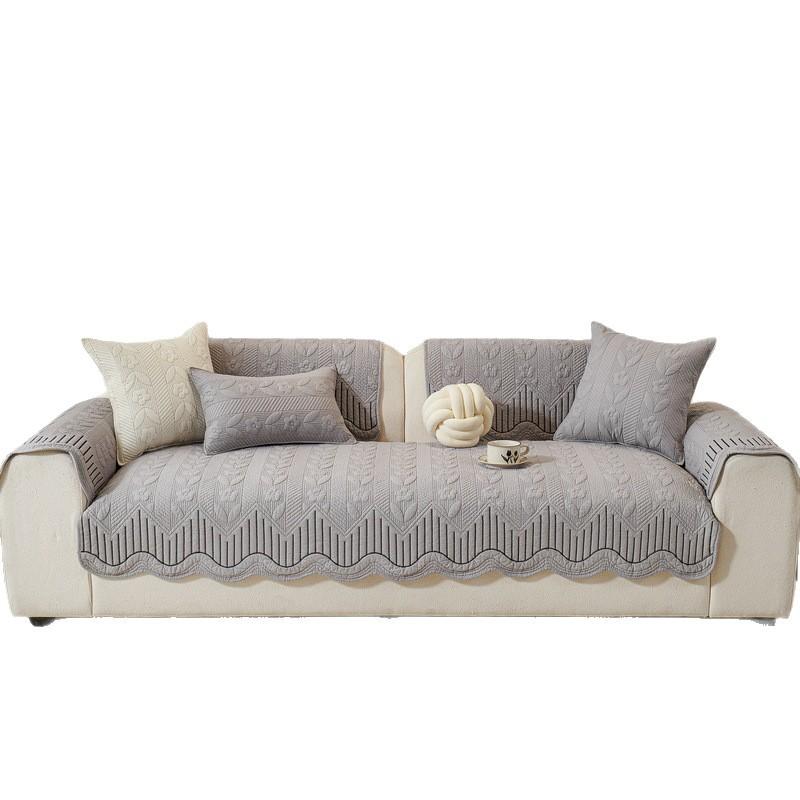 Washed Cotton Four-Season Universal Sofa Cushion, Non-Slip Pure Cotton Seat Cushion, Nordic Modern Fabric Sofa Towel Cover Cushion