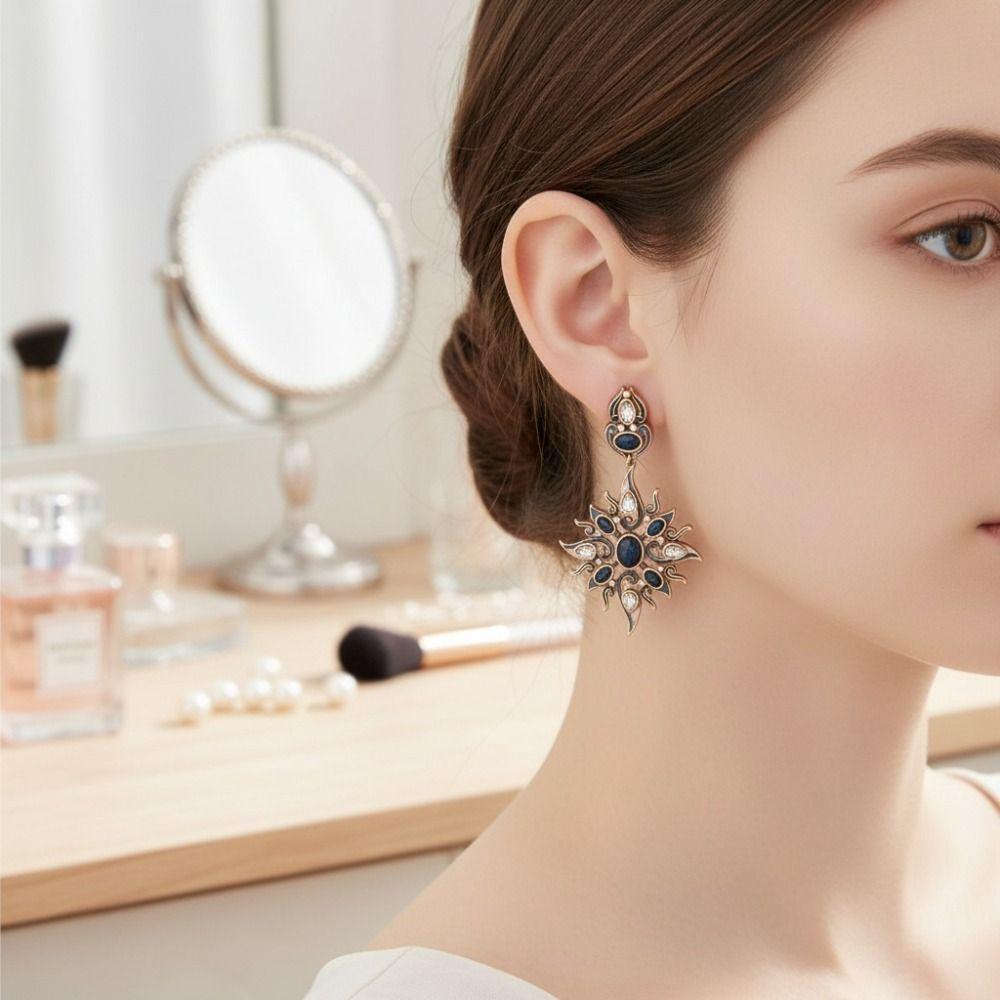 Embedded Sun Moon Earrings Versatile Stud Earring Aesthetics Ear Jewelry  Mom