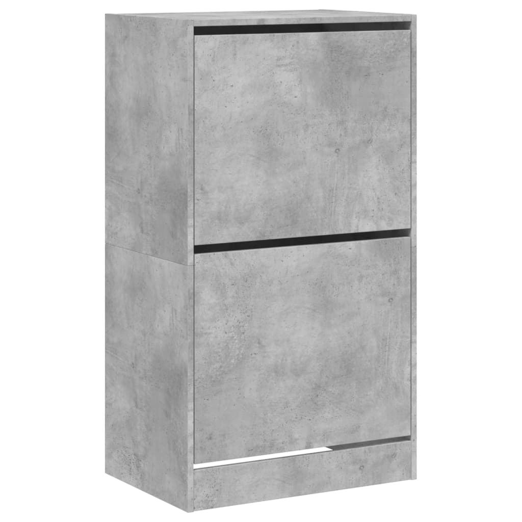 Shoe Cabinet with 2 Doors Concrete Grey 60x42x108 Cm