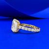 Mooijing S925 Silver Rock Candy Ring with 9x12mm Rectangular White Diamond - Trendy European & American Style