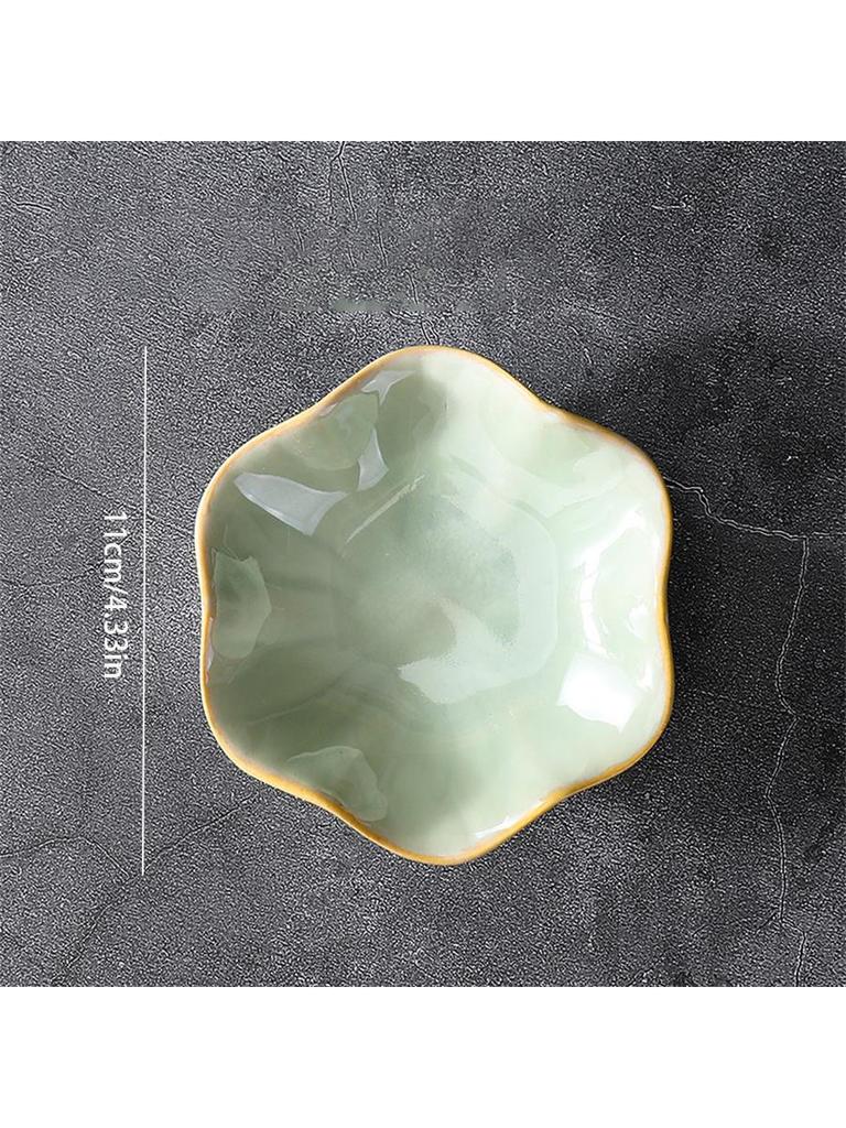 1pc Ceramic Petal Shaped Jewelry Tray, Simple Irregular Jewelry Plate for Jewelry Storage, Display, Storage or Home Decoration