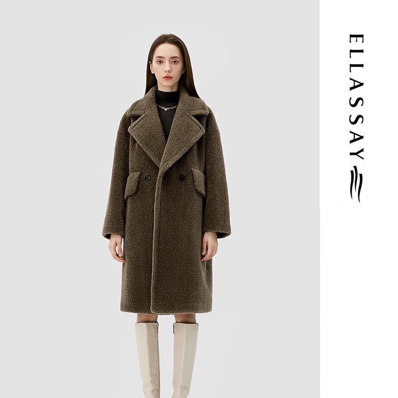 

ELLASSAY Women s Oversized Fleece Mid-length Coat L
