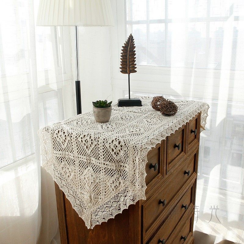 

Винтажная хлопковая и льняная скатерть-дорожка, ажурная вязаная крючком ткань, кружевная скатерть, ткань для кофейного столика, накидка на тумбу под телевизор, полотенце, комод, боковой шкаф Beige(Table Flag B) 28*120cm