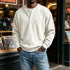 Herren Retro Corduroy Sweatshirt, Langarm Drei-Knopf Passform Pullover für den Alltag