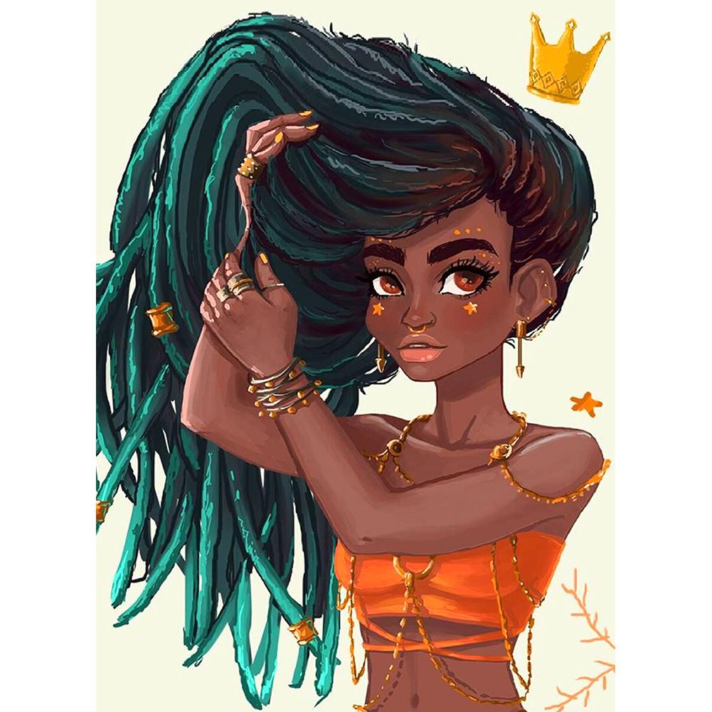 

Полный набор сверл для алмазной живописи, YEESAM ART Exotic Beauty Black Person 5D DIY Diamond Art