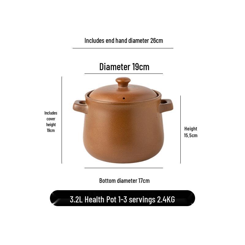 

Ceramic Casserole Pot for Gas Stove - Glaze-Free Stew and Soup Cooker