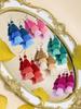 Bohemian Holiday Style Earrings Multi Layered Tassel Pendant Colorful Zircon Set Women's Earrings