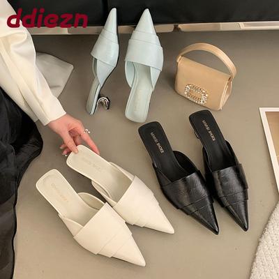 Fashion Fashion Strange Heels Women Pumps Slides Shoes Female Shallow Footwear Pointed Toe Ladies Heeled Shoes Sandals Mules  Lady