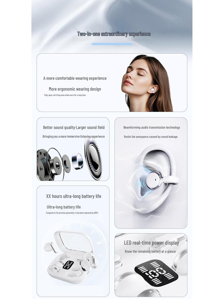 Grenzüberschreitende Bluetooth Q10 Dual-Ohrclip-Ohrhörer - Zwei Paare in Einem