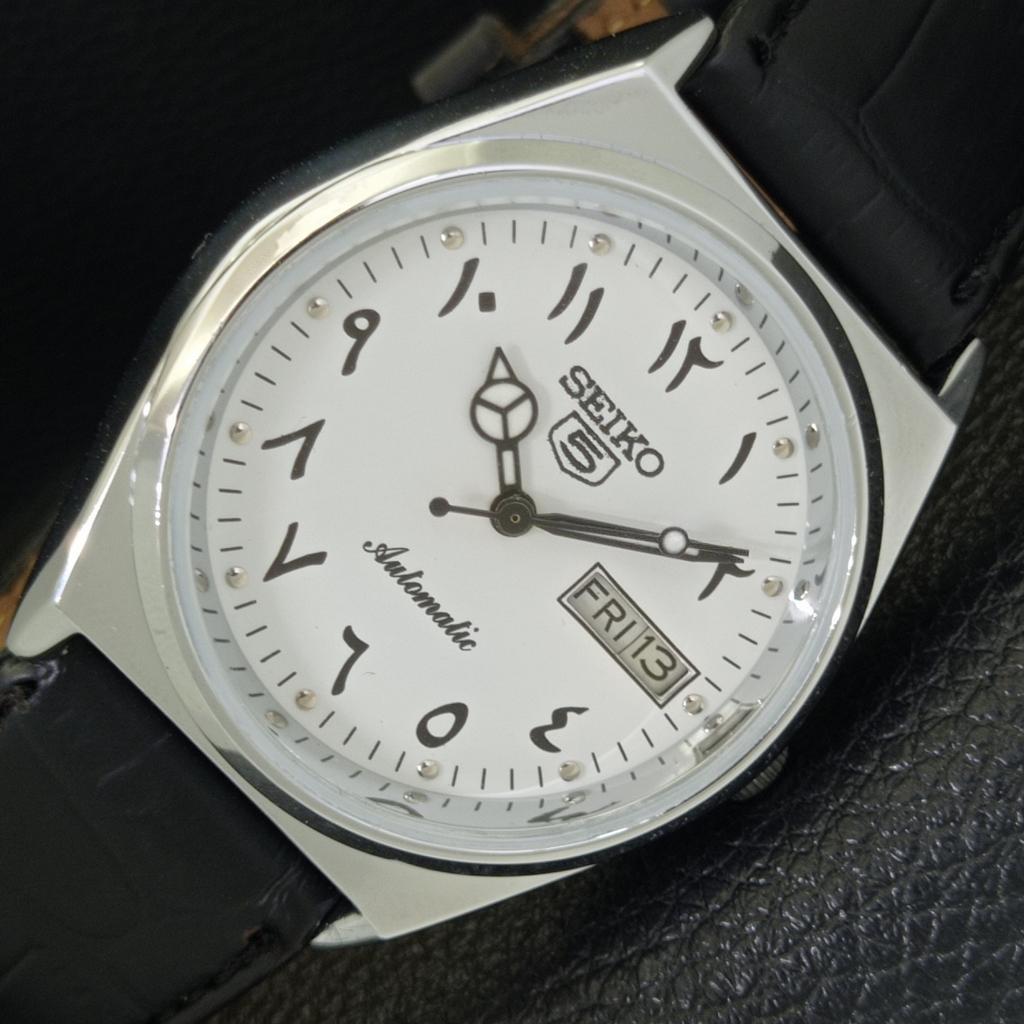 REFURBISHED VINTAGE SEIKO 5 AUTOMATIC 6309A JAPAN MENS WHITE WATCH a441359-5 Sk-a441359