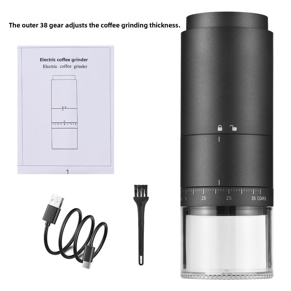 Portable Battery Powered Burr Coffee Grinder with 38 Adjustable Settings Rechargeable Coffee Bean Grinder with LED Display