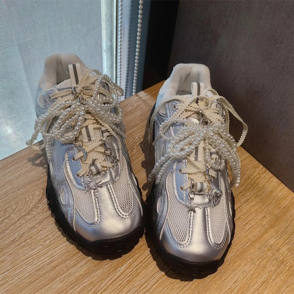 Fashion 1PCS Shoelaces Clips Buckle Decorations Rhinestones Pearl Gem Casual Flower Shoes Accessories Shoe Charms for Sneakers