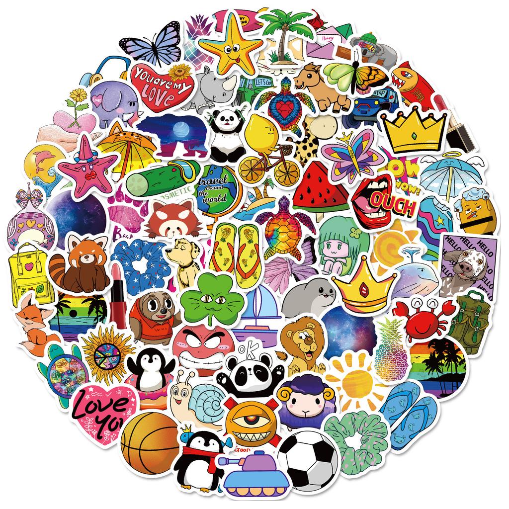 100 Small Size 4Cm Small Fresh American Mix And Match Stickers Vinyl Waterproof Temu Stickers