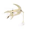 Swallow Brooch: Copper with Zircon and Pearl Pin