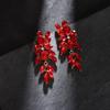 Luxe Alloy Flower Drop Earrings For Women With Sparkling Diamonds And Fashion Style